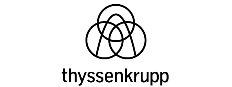 The logo of thyssenkrupp.