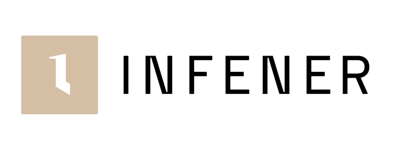 Das Bild zeigt das Logo von Infener mit einer beige farbigen Zahl '1' und dem Schriftzug 'INFENER' in schwarzer Schrift.