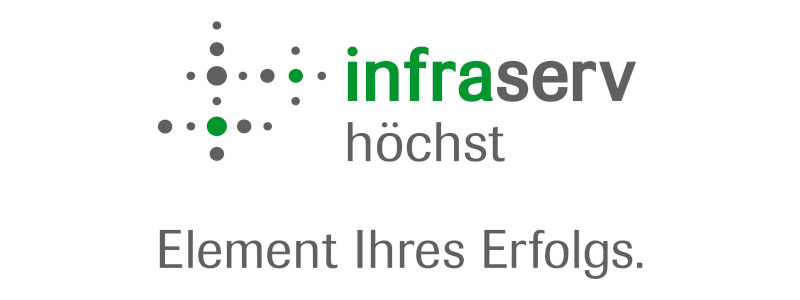 Das Logo von infraServ mit dem Slogan 'Element Ihres Erfolgs' darunter.