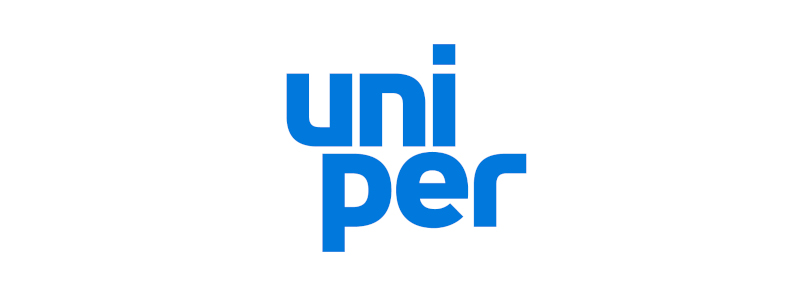 The image shows the Uniper logo in blue text on a white background.