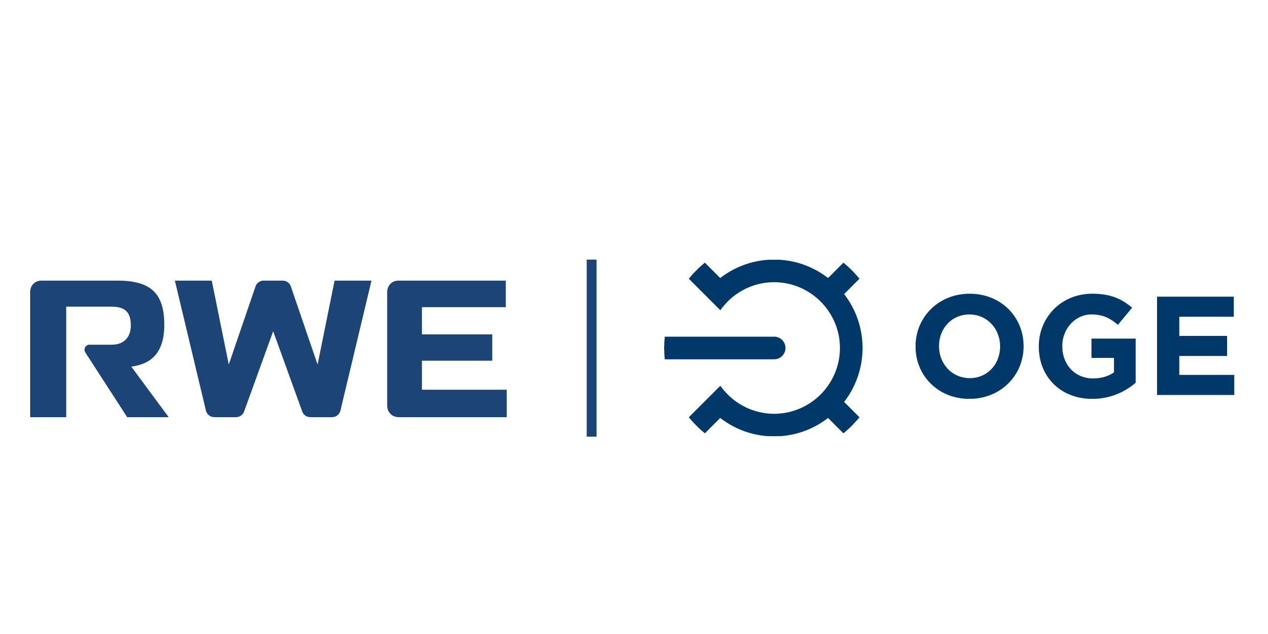 The logos of RWE and OGE. 