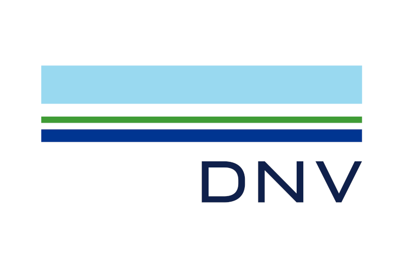The logo of DNV.