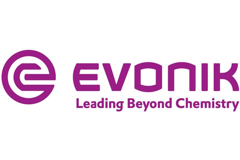 The logo of Evonik. 
