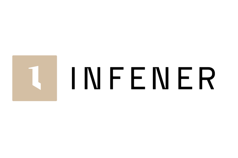 Logo von Infener, das die Zahl 1 in einem quadratischen Beigeton und den Schriftzug INEFENER in schwarz zeigt.