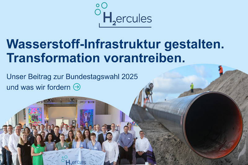Eine Gruppe von Fachleuten versammelt sich bei einer Veranstaltung, um über Wasserstoffinfrastruktur und Transformation für die Bundestagswahl 2025 zu diskutieren.